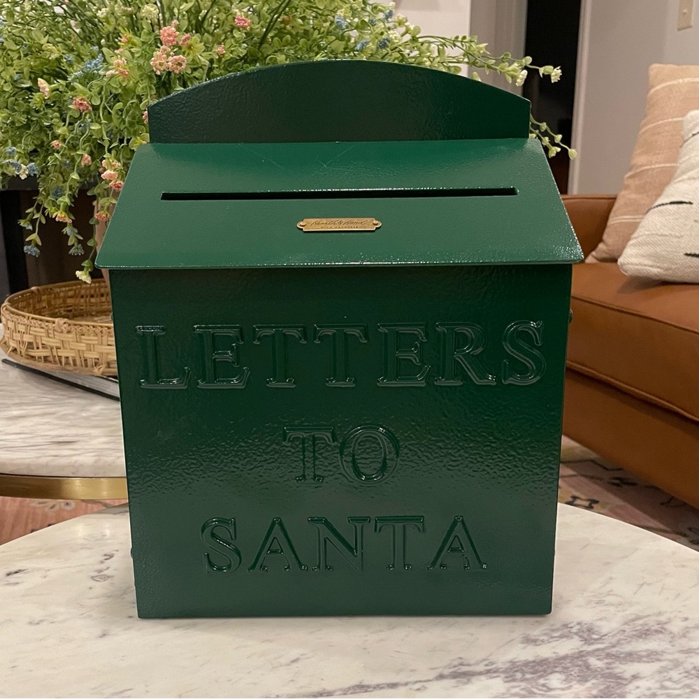 HEARTH & HAND with Magnolia Large Green Metal LETTERS TO SANTA Mailbox